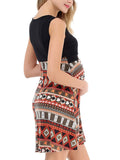 Momnfancy Bohemian Print Draped Nursing Maternity Mini Dress