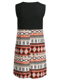 Momnfancy Bohemian Print Draped Nursing Maternity Mini Dress