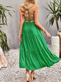 Momnfancy Spaghetti Straps Pockets Ruched Off-shoulder Big Swing U-neck Holiday Sweet Boho Photoshoot Baby Shower Maternity Maxi Dress