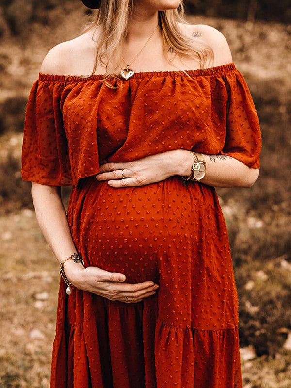 Maternity Dresses for Photo Shoot for Baby Shower Pregnancy Red