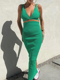 Momnfancy Green Knitting Two Piece Sets Fashion Crop Baby Shower Fashion Maternity Midi Dress