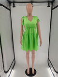 Momnfancy Neon Cut Out Backless Lace Up Baby Shower Party Maternity Mini Dress