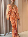 Momnfancy Solid Pleated Slit Dolman Sleeve Photoshoot Elegant Satin Maternity Maxi Dress