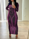 Momnfancy Long Sleeve Bodycon 3D Body Print Aesthetic Baby Shower Party Maternity Midi Dress