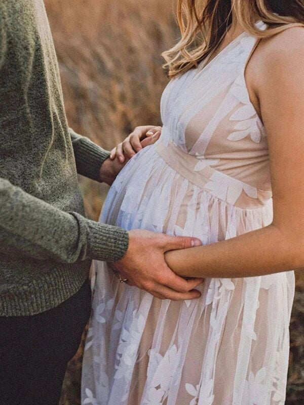 Momnfancy Lace See-through Babyshower Photography Maternity